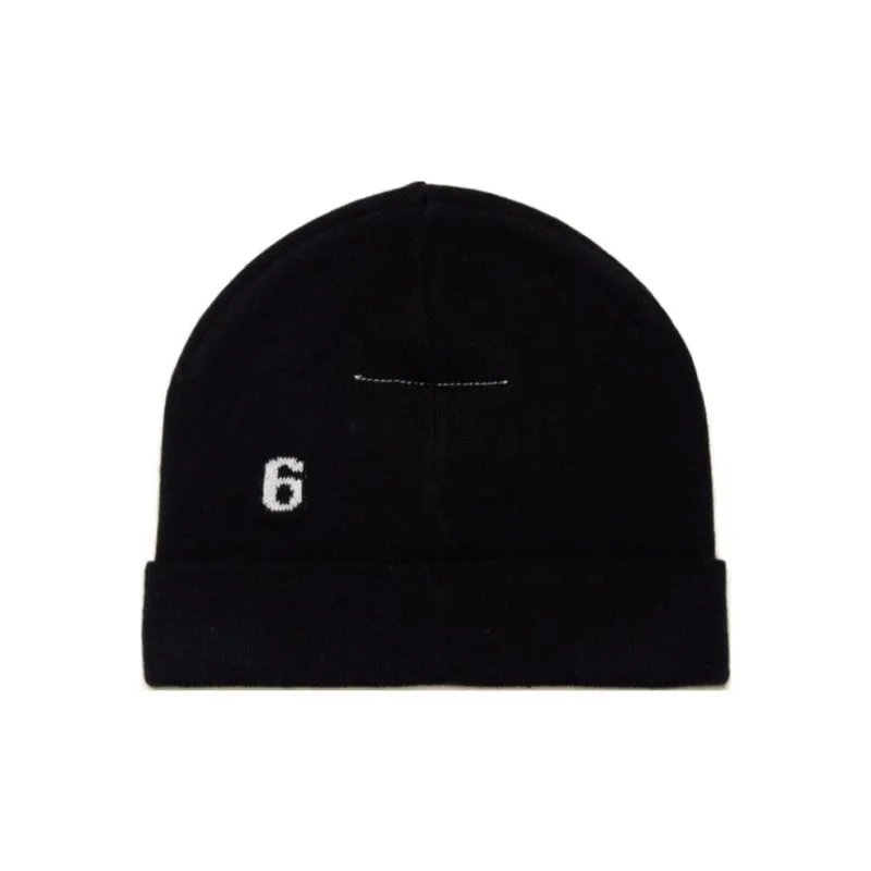 MM6 Maison Margiela Intarsia-logo Beanie Hat-0
