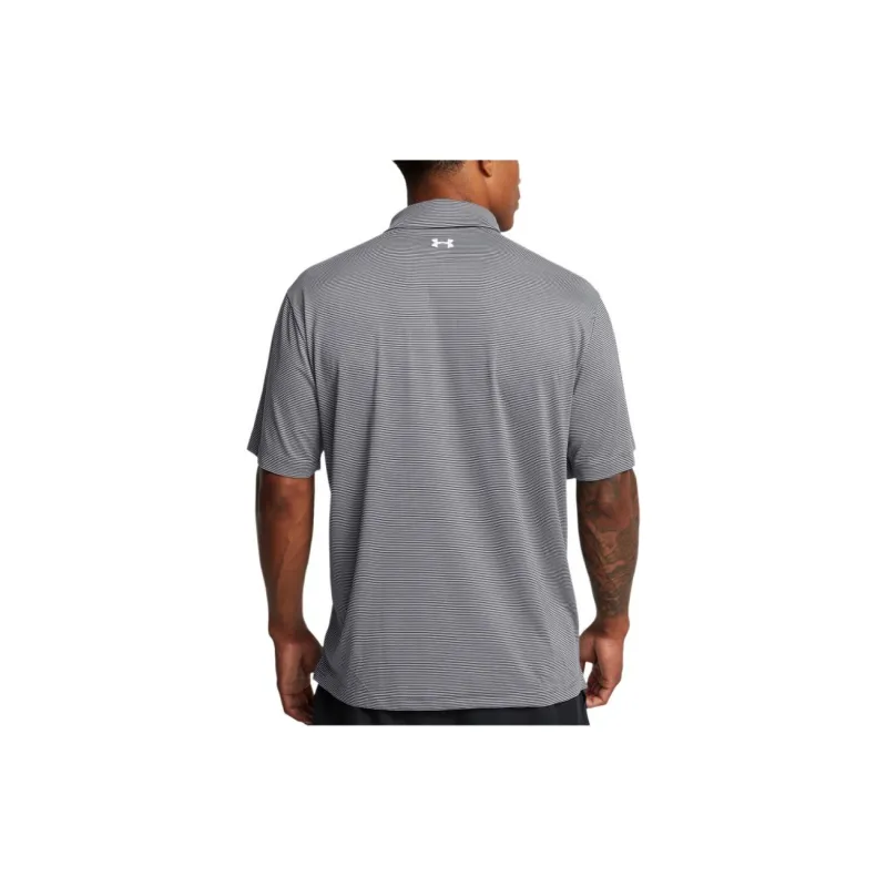 Under Armour Collegiate UA Tee To Green Stripe Polo Shirt Men's Gray-3