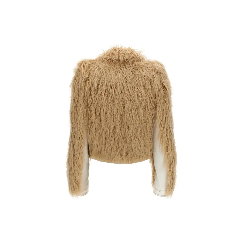 DRIES VAN NOTEN High Neck Vangel Faux Shearling Jacket-1