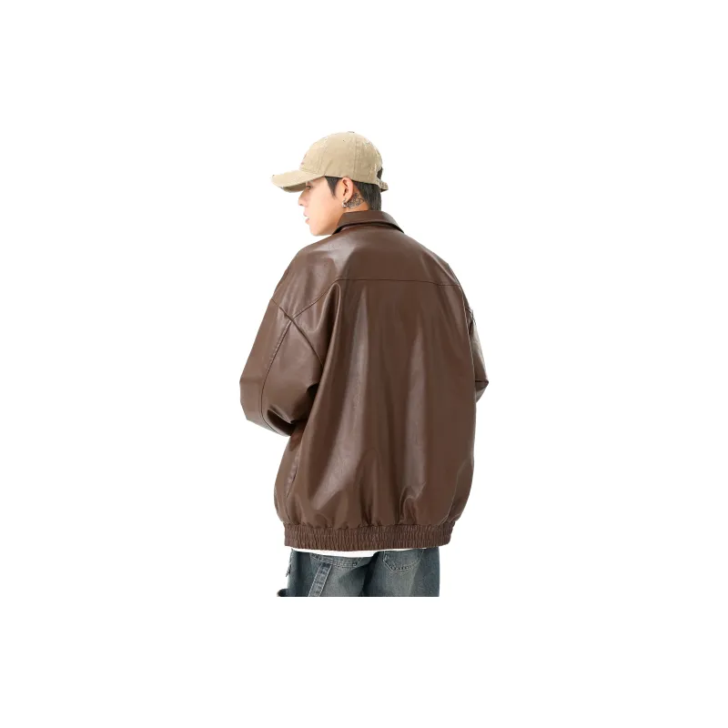 DIEMME Leather Jacket Unisex Brown-3