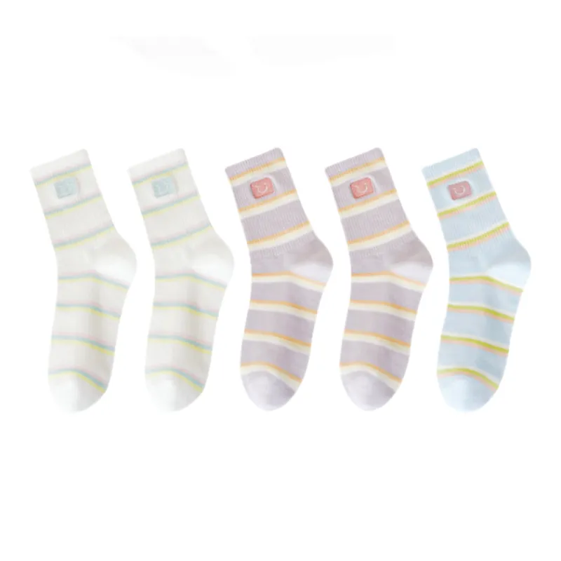Lan Miao Mid Calf Socks Women's 5 Pack-3