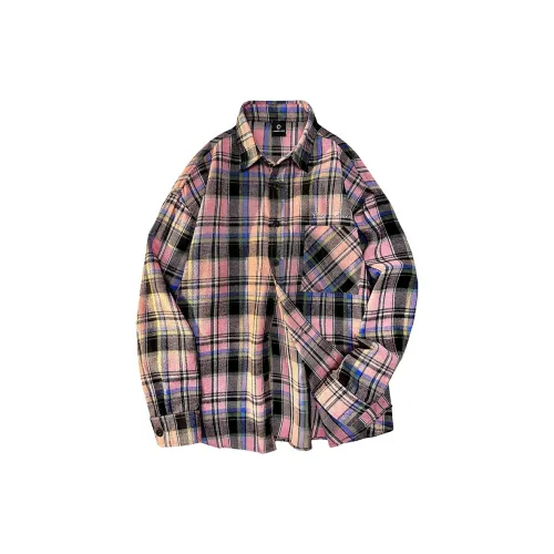 AINUOERMY Shirts Women's Black/Pink Check