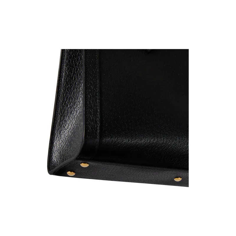 GUCCI Diana Leather Tote Bag Shopping Bag Shoulder Bag Crossbody Bag Handbag Small Size Women's Black-10