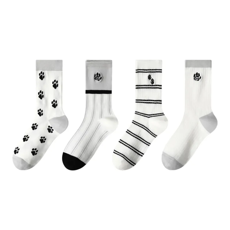 MIIOW Mid Calf Socks Women's 4 Pack-6