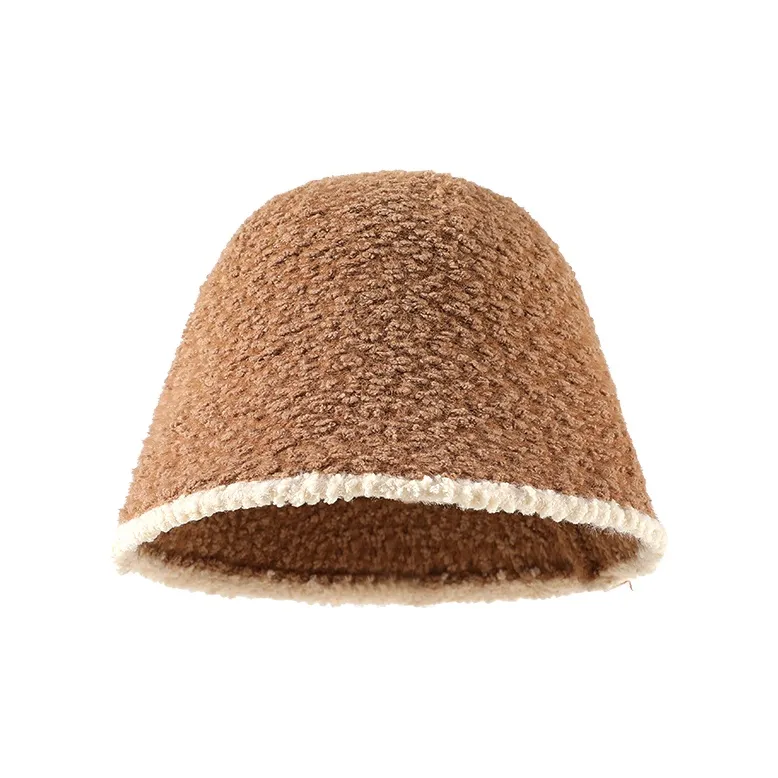 15 MINS Polyester Bucket Hats Unisex Black Ecru Khaki Black Lace Trim Khaki White Lace Trim-4