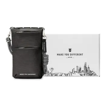 MYD Polyamide Cell Phone Pouch With Passport Holder And Crossbody Bag Unisex Blackberry/Coconut Grey/Mango Yellow