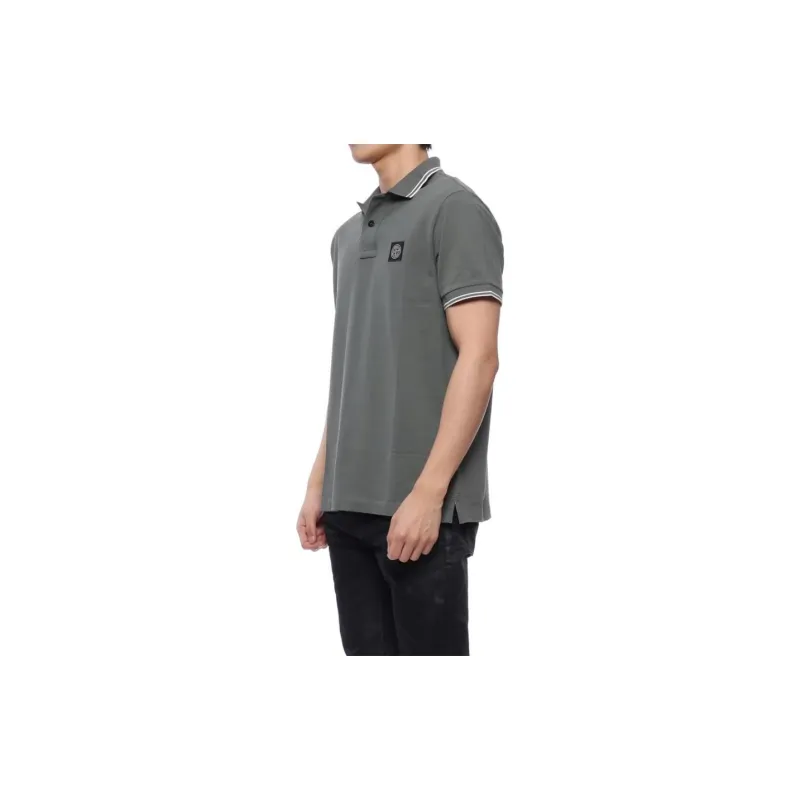 STONE ISLAND Compass motif Cotton Polo Shirt-3