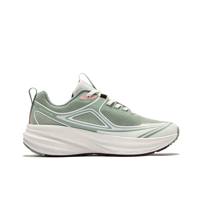 Erke Aspect Slip-Resistant Breathable Support Low-Top Trail Running Running Shoes Women's Green White-1