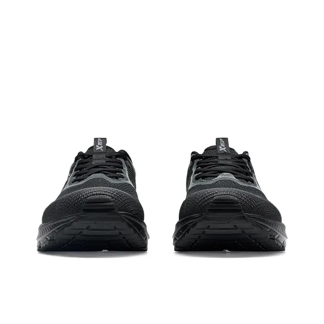 XTEP Comfortably Slip Resistant Coverage Rebound Low Top Casual Running Shoes Men's Black Gray-4