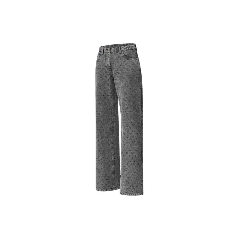 LOUIS VUITTON Vintage Effect Monogram Flared Jeans-2