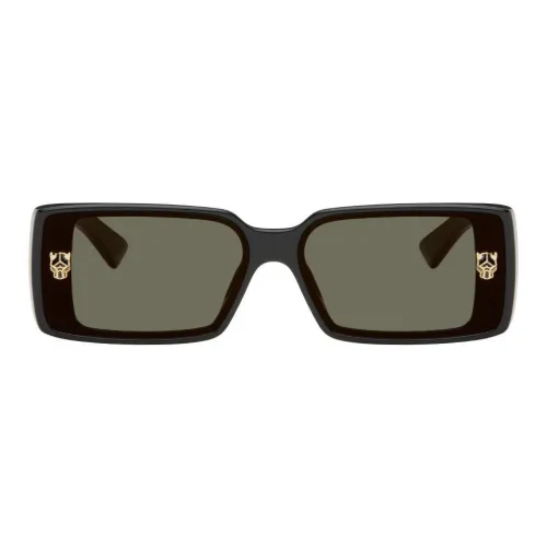 CARTIER Acetate Rectangular Sunglasses Men's Black