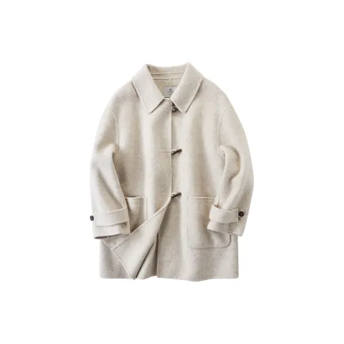 XIANGYING Coats Women's Beige