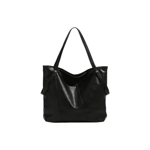 NOMK Pu Handbag, Shoulder Bag Medium Size Women's Black
