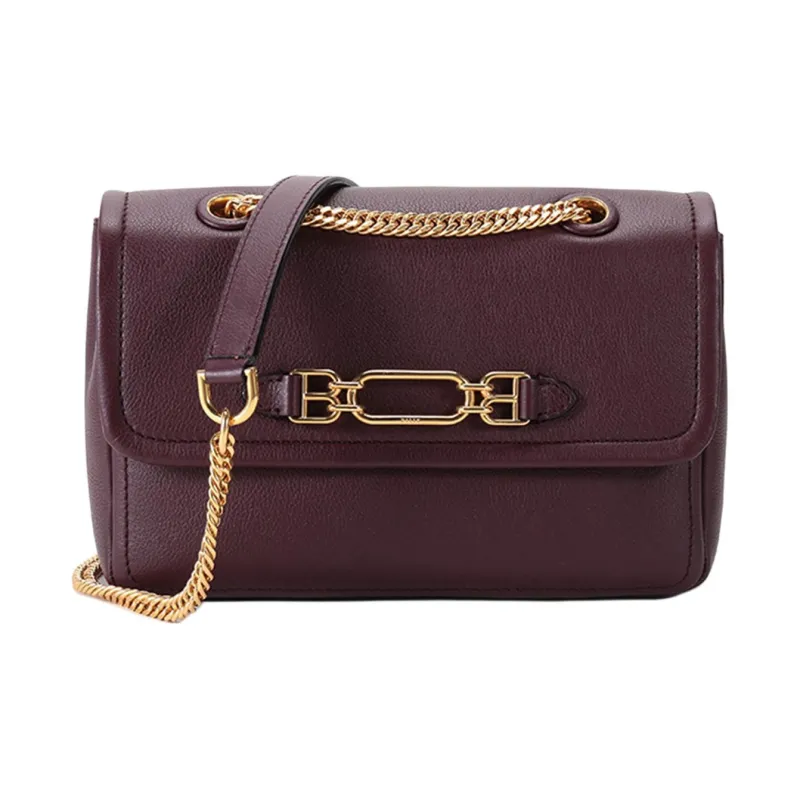 BALLY Vestige Leather Crossbody Bag, Shoulder Bag Small Size Women's Burgundy-0