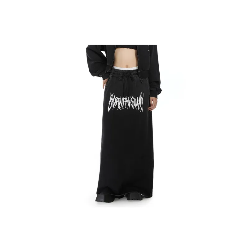 BTW Casual Long Skirts Women's Black-7