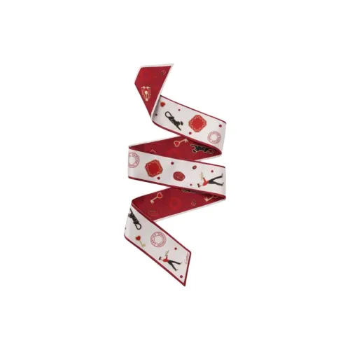 CARTIER Silk Scarves Unisex Burgundy