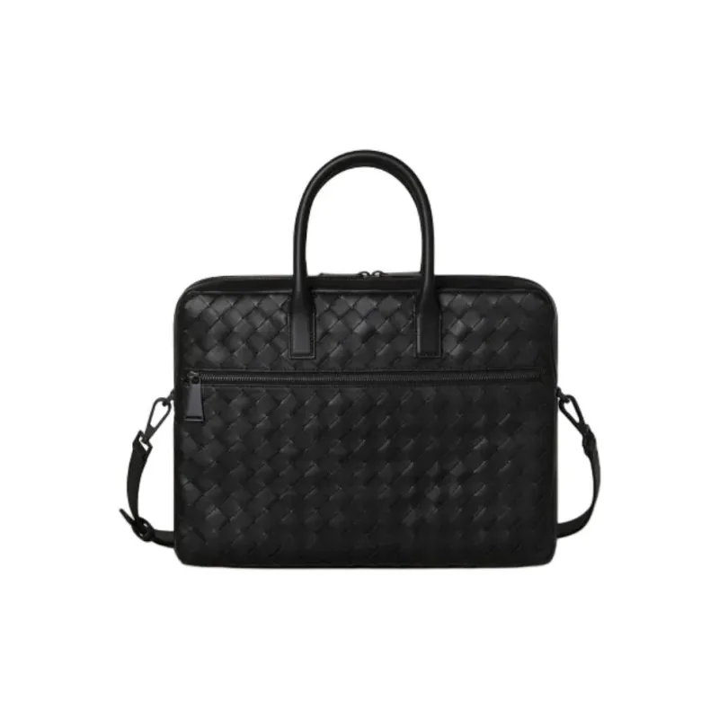 Bottega Veneta Calfskin Briefcase, Shoulder Bag, Crossbody Bag, Handbag Regular Men's Black-1