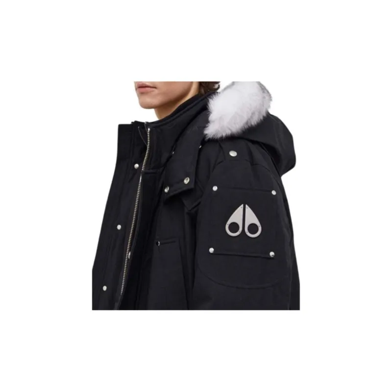 Moose Knuckles Zip-Up Logo Plaque Hooded Parka-4