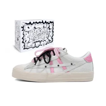 BOOM GUY Street Trendy Pink Box Anti Slip Wear Resistant Low Top Skateboard Shoes Unisex Beige
