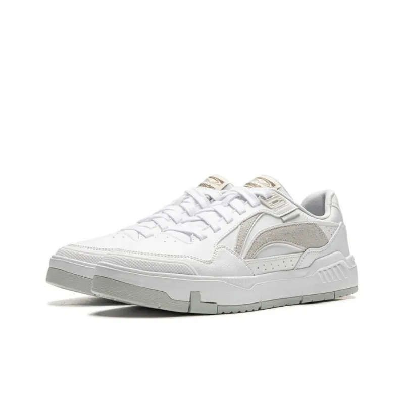 LiNing Common 80s Anti Slip Wear Resistant Low Top Skateboard Shoes Women's White-2