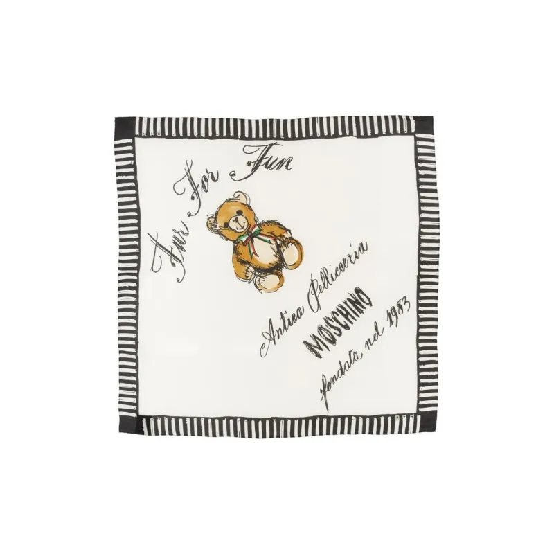 MOSCHINO Silk Scarves Women's Beige-0