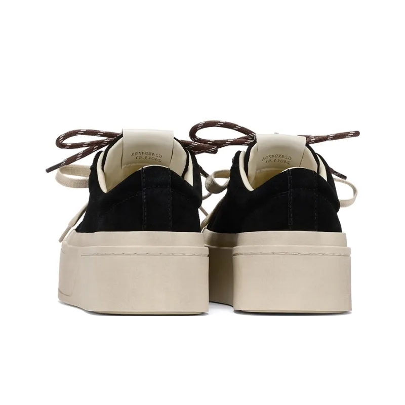 GG CC Skateboard Shoes Women's Low Top Black/Khaki-3