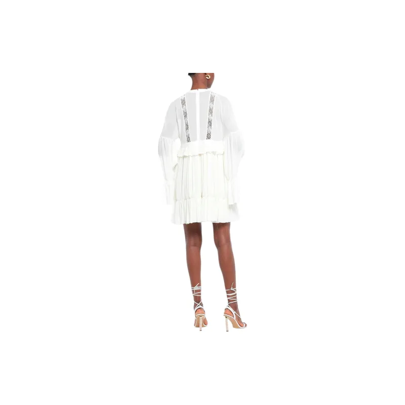 SAINT LAURENT SS21 Long Sleeved Dresses Women's White-3