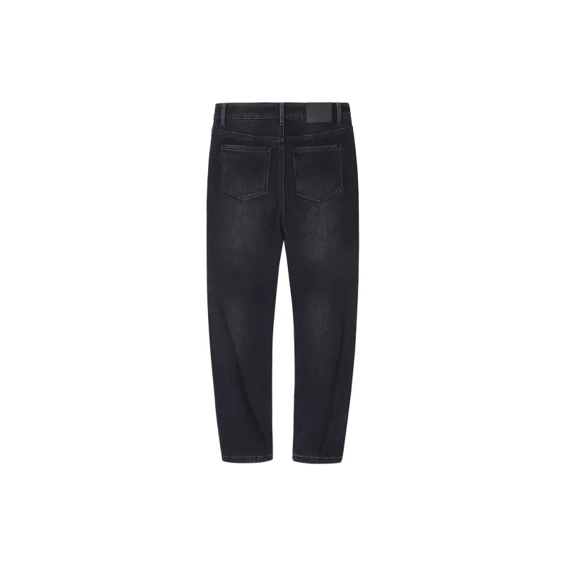 CAMEL Straight Fit Silver Fox Velvet Warm Denim Micro Stretch Cotton Like Breathable Jeans Men's-1