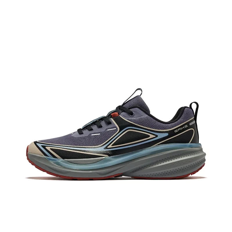 Erke Aspect Cushioning Rebound Low Top Running Shoes Men's Program Gray True Black-0