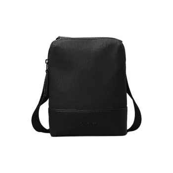 CALVIN KLEIN Coated Canvas Shoulder Bag, Crossbody Bag Men's Black