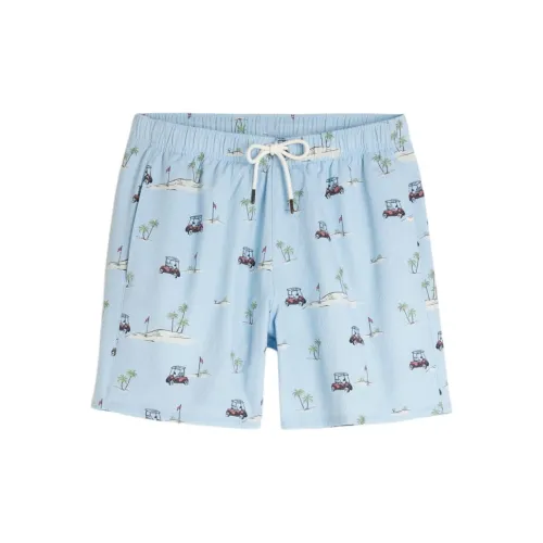 Hollister Swimming Shorts Men Light Blue Print