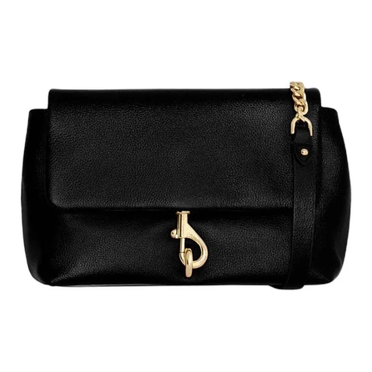 REBECCA MINKOFF Leather Shoulder Bag Crossbody Bag Women's Black-0
