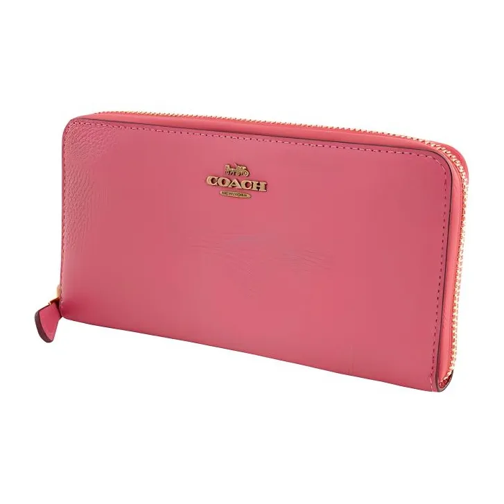 COACH Accordion Zip Leather Wallet Regular Women's Pink-3