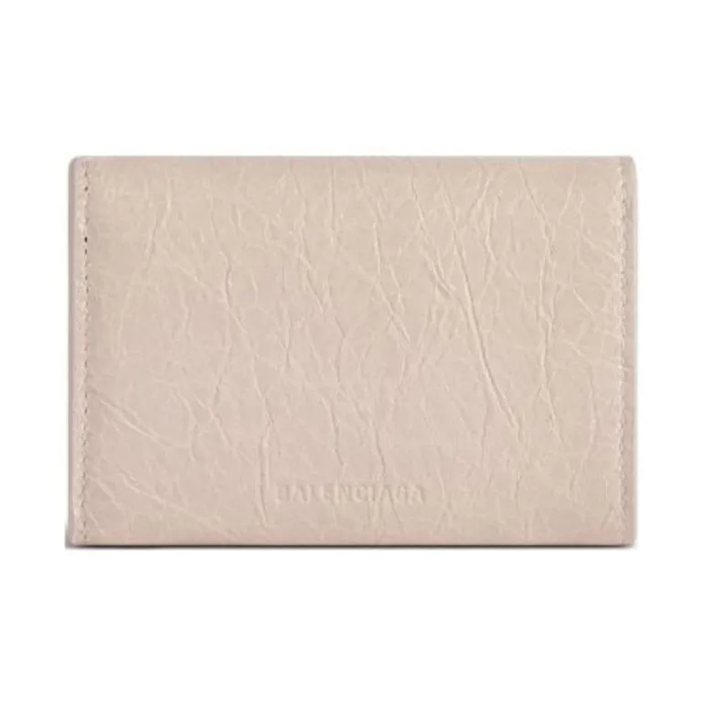 Balenciaga Lambskin Wallet Mini Women's Almond-1