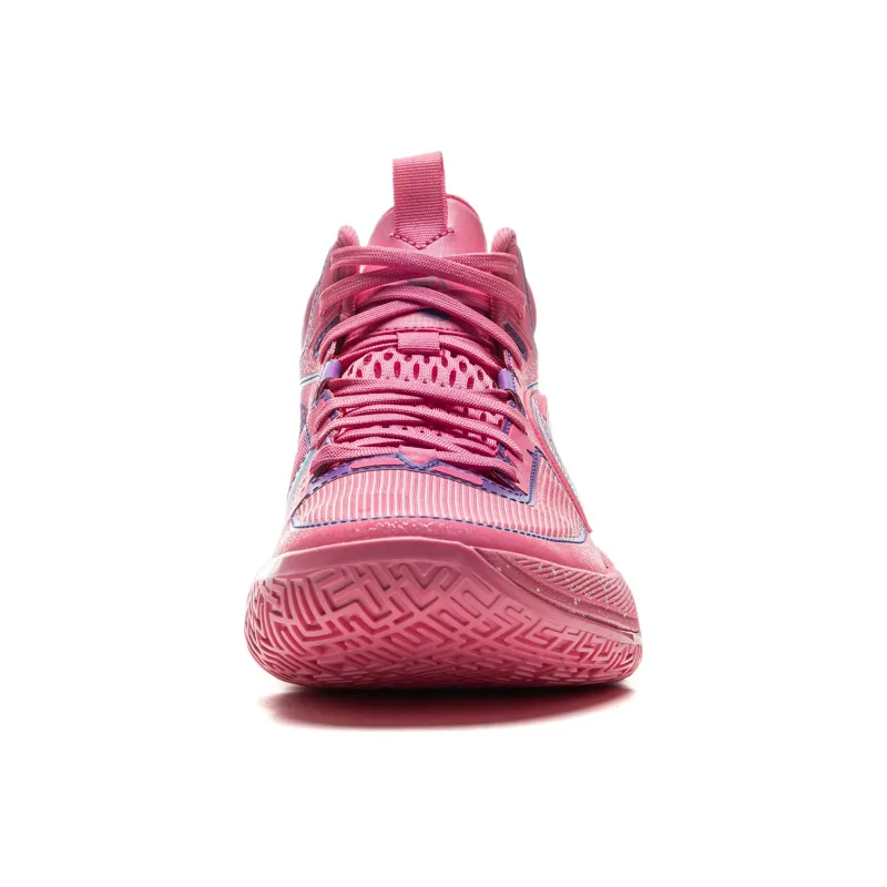 LiNing Lightweight 2MID Cushioning Anti Slip And Wear Resistant Mid Top Basketball Shoes Men's Pink Purple-4