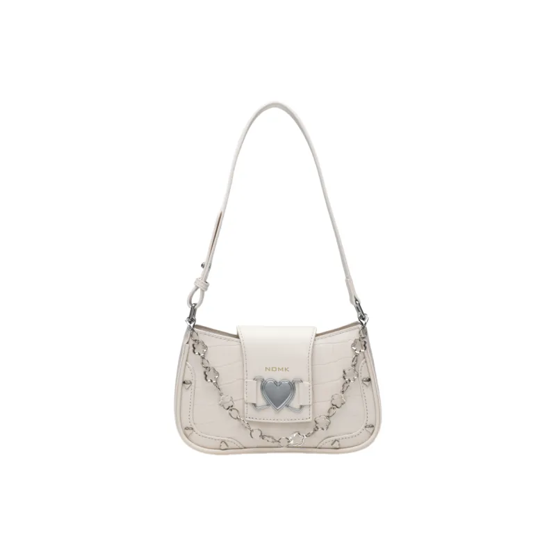 NOMK PU Shoulder Bag Crossbody Bag Women's White/Black/Blue/Silver-0