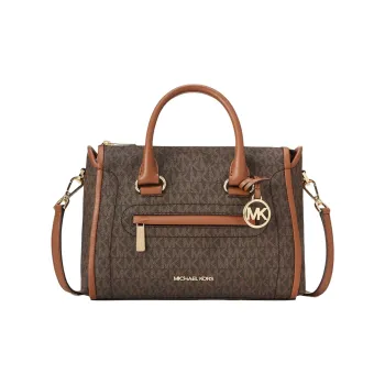 MICHAEL KORS Carine Artificial Leather Shoulder Bag, Crossbody Bag, Handbag Medium Size Women's Dark Brown