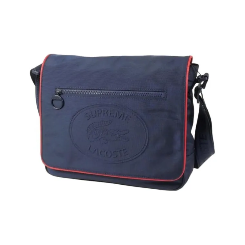 Supreme LACOSTE Collaboration Leather Messenger Bag Shoulder Bag 