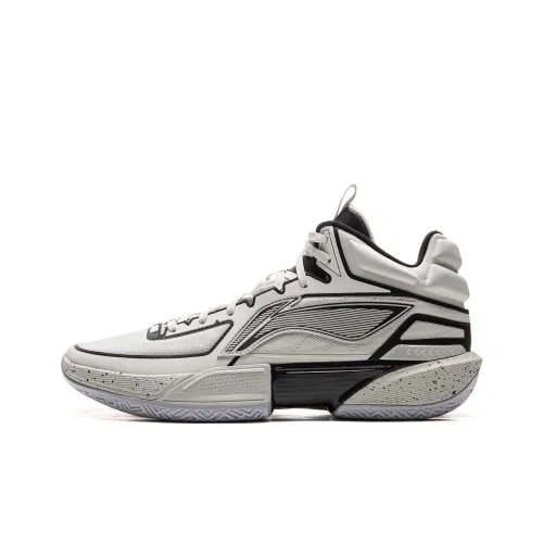 LINING Lightweight 2MID Basketball Shoes Men Mid-Top Gray Black