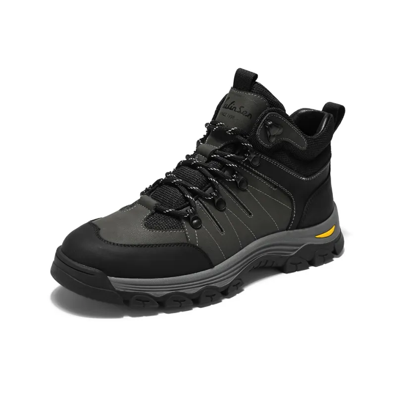 Mulinsen Hiking / Trekking Shoes Men High Top Brown/Black-5