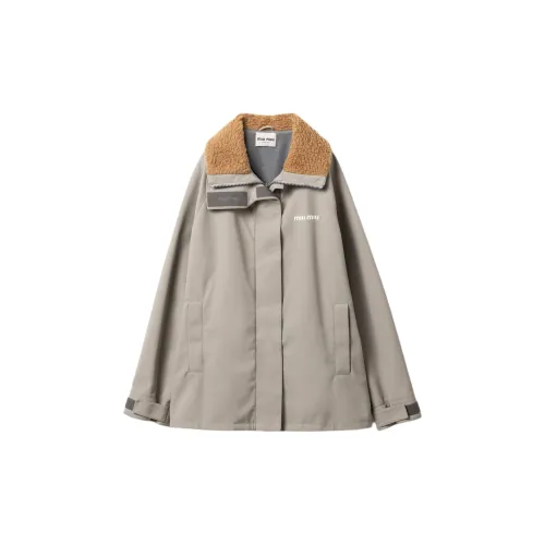 MIU MIU FW24 Jackets Coats Women's Steel Gray