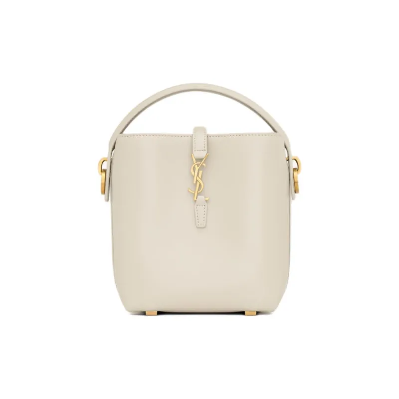 SAINT LAURENT Leather Handbag Mini Women's Ecru-0