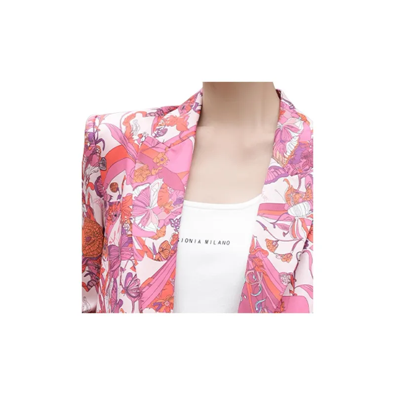 BESIONIA FW24 Business Suits Coats Women's Red Pattern-4