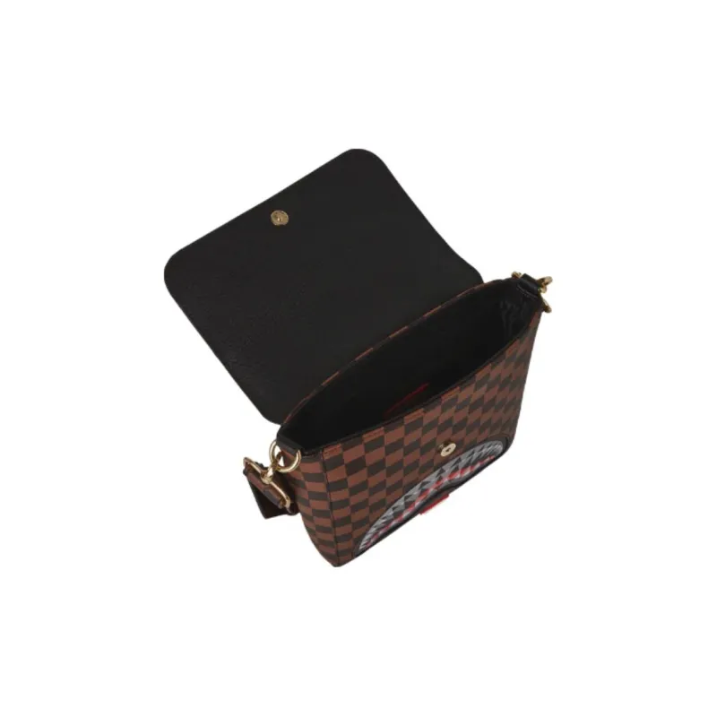 SPRAYGROUND Artificial Leather Crossbody Bag Unisex Brown-3