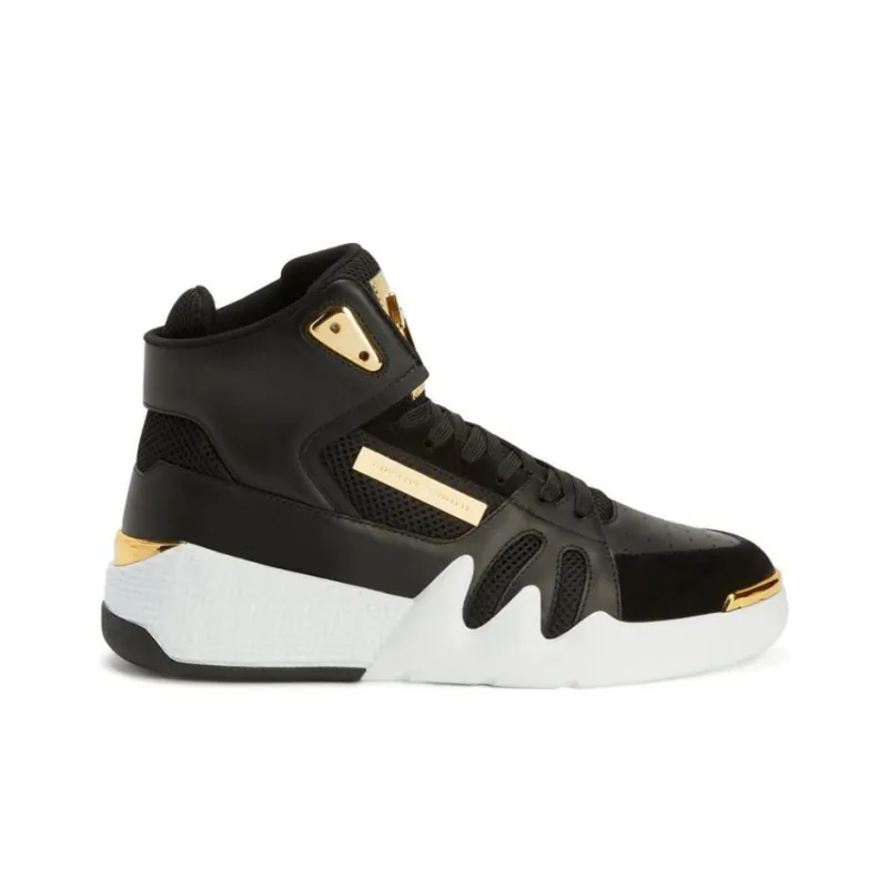 Giuseppe Zanotti/GZ Talon High Top Stylish Skateboarding Shoes Men's Black Gold-1