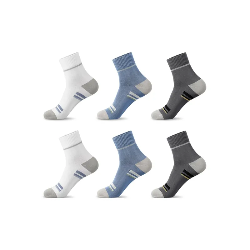 H YXIANG Mid Calf Socks Men's 6 Pack-3