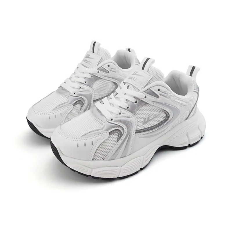 Warrior Trendy Casual Shoes Cushioned Wear-Resistant Height Increasing Low-Top Chunky Sneakers Women's White-1