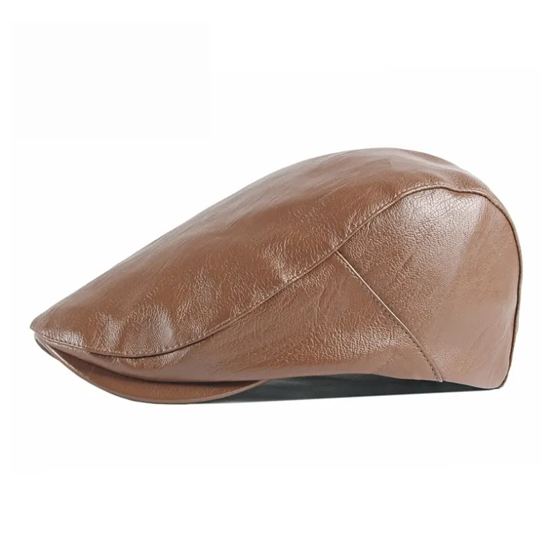 TUCANO Pu Faux Leather Berets Unisex-6
