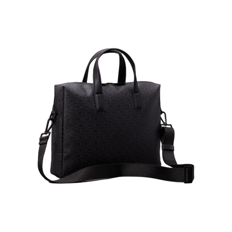 CALVIN KLEIN Artificial Leather Laptop Bag, Shoulder Bag, Crossbody Bag, Handbag Men's Black-1