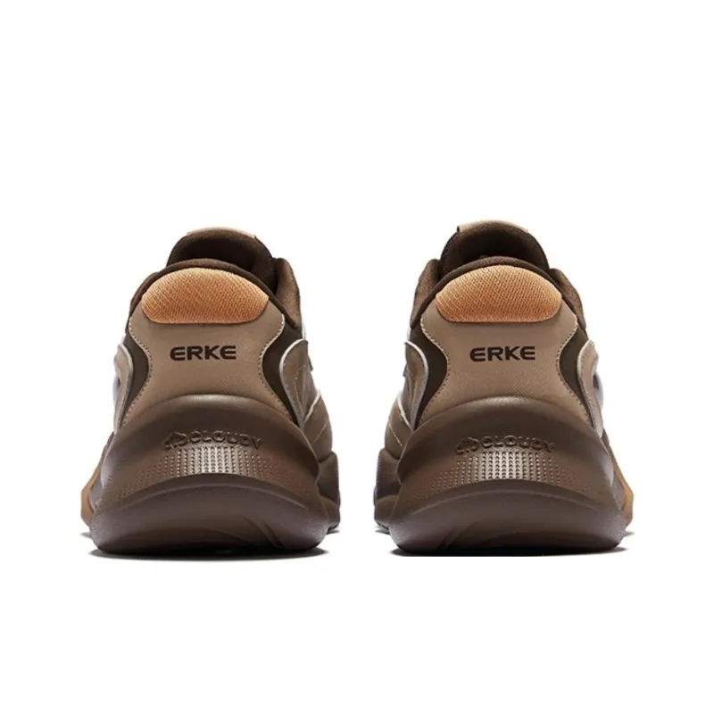 Erke Xiaoguang Cushioning Wear Resistant Low Top Casual Shoes Men's Taupe Dark Rosewood-3